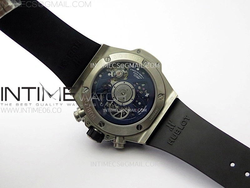 Hublot Big Bang Unico 42mm Titanium Ceramic Bezel BBF 1:1 Best Edition Blue Skeleton Dial on Blue Rubber Strap A1280
