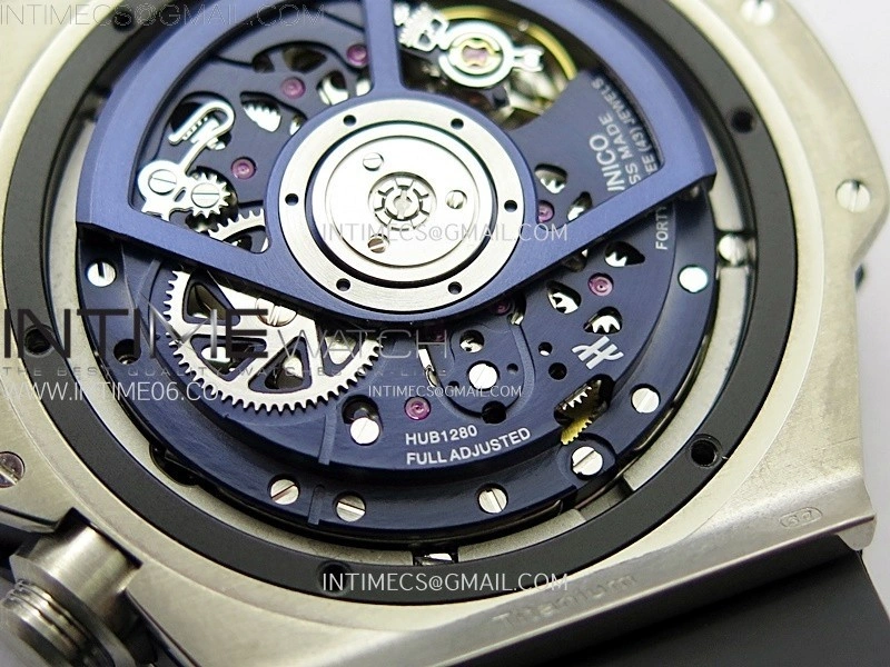 Hublot Big Bang Unico 42mm Titanium Ceramic Bezel BBF 1:1 Best Edition Blue Skeleton Dial on Blue Rubber Strap A1280