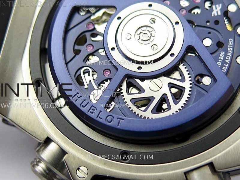 Hublot Big Bang Unico 42mm Titanium Ceramic Bezel BBF 1:1 Best Edition Blue Skeleton Dial on Blue Rubber Strap A1280