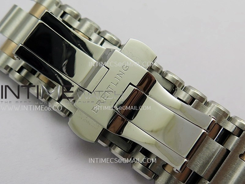 Chronomat B01 44mm SS RG TF 1:1 Best Edition Black Dial On SS RG Bracelet A7750 To Cal.01