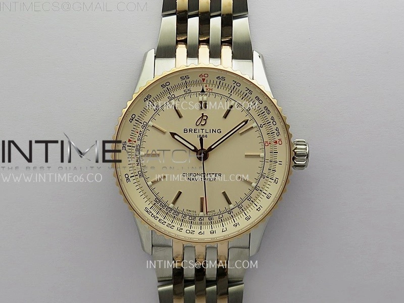 Navitimer 1 Automatic 41mm SS RG BLSF 1:1 Best Edition White Dial on SS RG Bracelet A2824