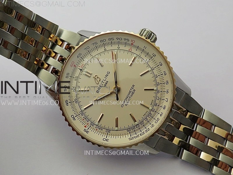 Navitimer 1 Automatic 41mm SS RG BLSF 1:1 Best Edition White Dial on SS RG Bracelet A2824