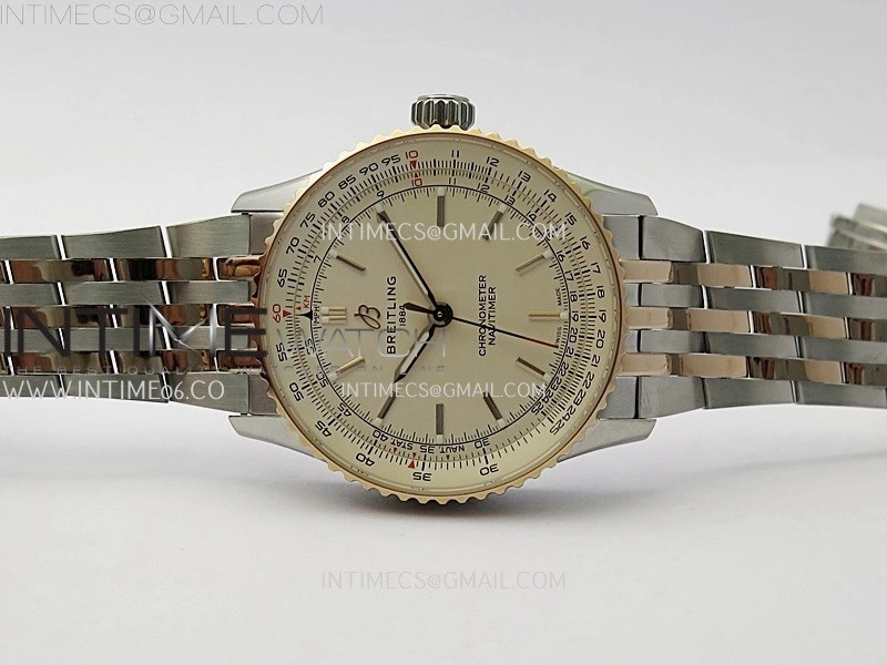 Navitimer 1 Automatic 41mm SS RG BLSF 1:1 Best Edition White Dial on SS RG Bracelet A2824
