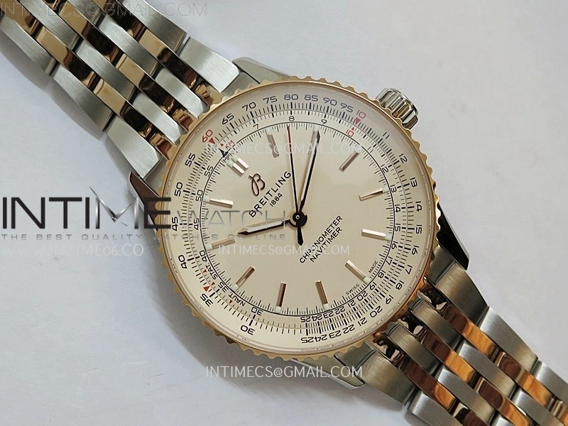 Navitimer 1 Automatic 41mm SS RG BLSF 1:1 Best Edition White Dial on SS RG Bracelet A2824