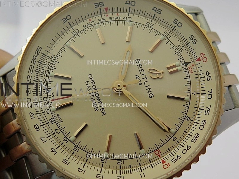 Navitimer 1 Automatic 41mm SS RG BLSF 1:1 Best Edition White Dial on SS RG Bracelet A2824