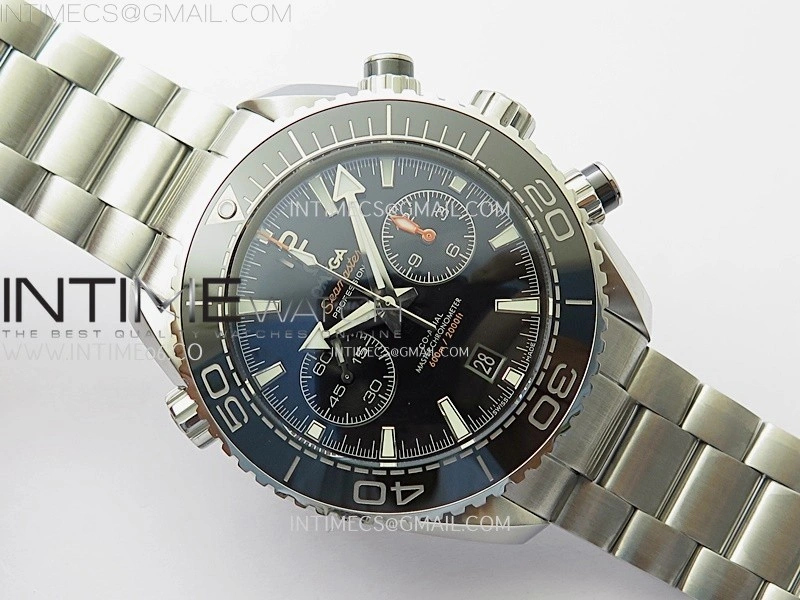 Planet Ocean Master Chronometer Black Ceramic Bezel SS SCF 1:1 Best Edition Black Dial on SS Bracelet A9900