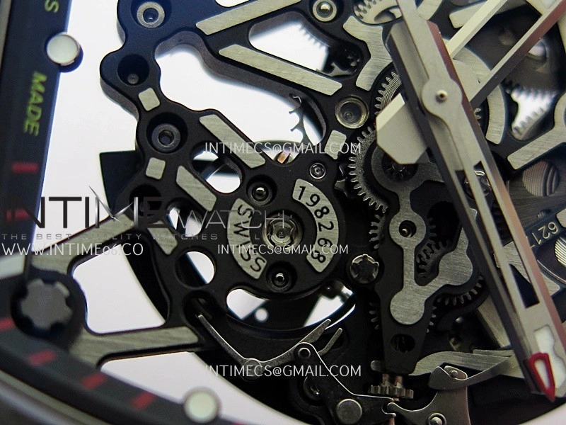RM035-02 Black NTPT Umi Office 1:1 Best Edition Skeleton Dial On Red Rubber Strap RMAL1 Super Clone V2