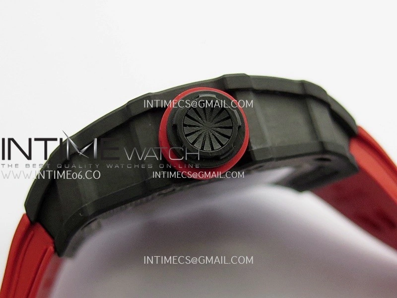 RM035-02 Black NTPT Umi Office 1:1 Best Edition Skeleton Dial On Red Rubber Strap RMAL1 Super Clone V2