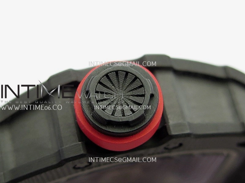 RM035-02 Black NTPT Umi Office 1:1 Best Edition Skeleton Dial On Red Rubber Strap RMAL1 Super Clone V2