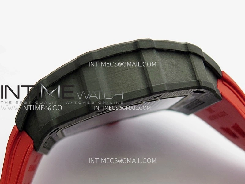 RM035-02 Black NTPT Umi Office 1:1 Best Edition Skeleton Dial On Red Rubber Strap RMAL1 Super Clone V2
