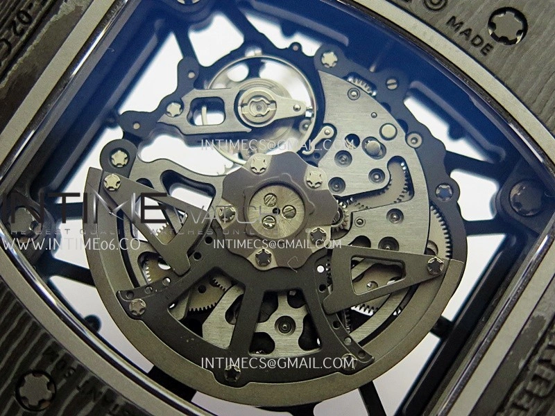 RM035-02 Black NTPT Umi Office 1:1 Best Edition Skeleton Dial On Red Rubber Strap RMAL1 Super Clone V2