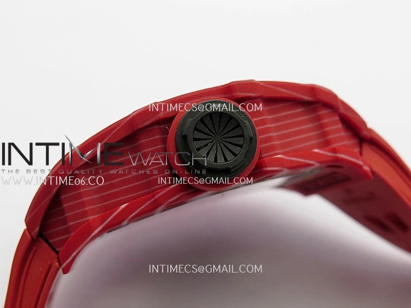RM035-02 Red NTPT Umi Office 1:1 Best Edition Skeleton Dial On Red Rubber Strap RMAL1 Super Clone V2