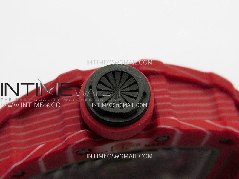 RM035-02 Red NTPT Umi Office 1:1 Best Edition Skeleton Dial On Red Rubber Strap RMAL1 Super Clone V2