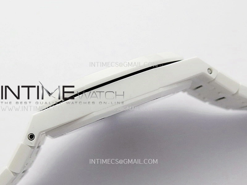 Royal Oak 15500 White Ceramic APSF 1:1 Best Edition Black Dial On White Ceramic Bracelet SA4302 Super Clone