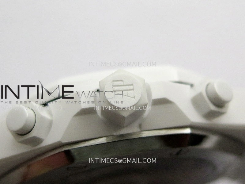 Royal Oak Chrono 26240 White Ceramic APSF 1:1 Best Edition Black Dial On White Ceramic Bracelet SA4401 Super Clone