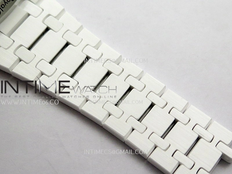 Royal Oak Chrono 26240 White Ceramic APSF 1:1 Best Edition Black Dial On White Ceramic Bracelet SA4401 Super Clone