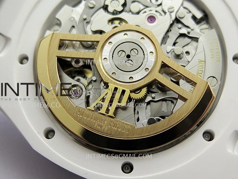 Royal Oak Chrono 26240 White Ceramic APSF 1:1 Best Edition Black Dial On White Ceramic Bracelet SA4401 Super Clone