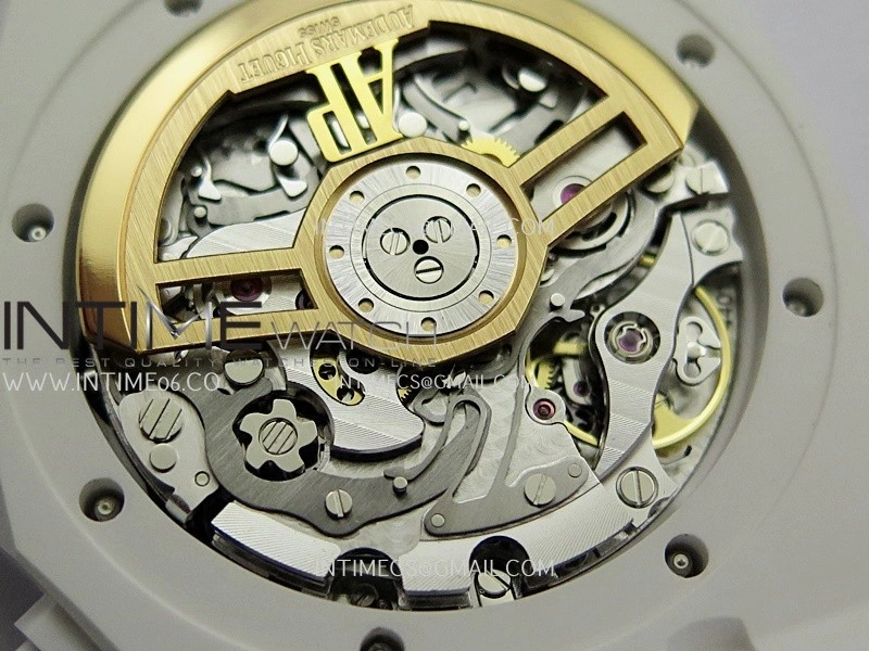 Royal Oak Chrono 26240 White Ceramic APSF 1:1 Best Edition Black Dial On White Ceramic Bracelet SA4401 Super Clone