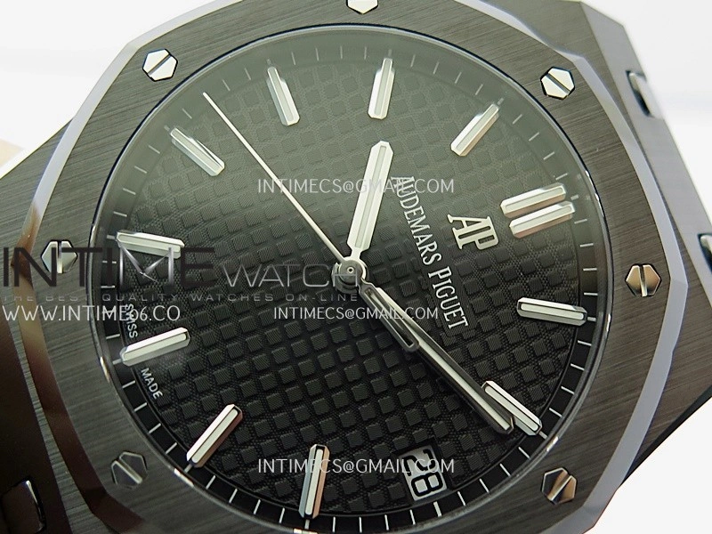 Royal Oak 15500 Black Ceramic APSF 1:1 Best Edition Black Dial on Black Ceramic Bracelet SA4302 Super Clone