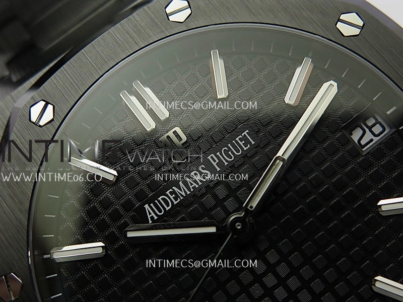 Royal Oak 15500 Black Ceramic APSF 1:1 Best Edition Black Dial on Black Ceramic Bracelet SA4302 Super Clone