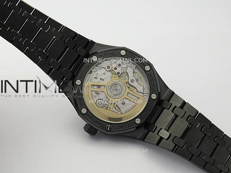 Royal Oak 15500 Black Ceramic APSF 1:1 Best Edition Black Dial on Black Ceramic Bracelet SA4302 Super Clone