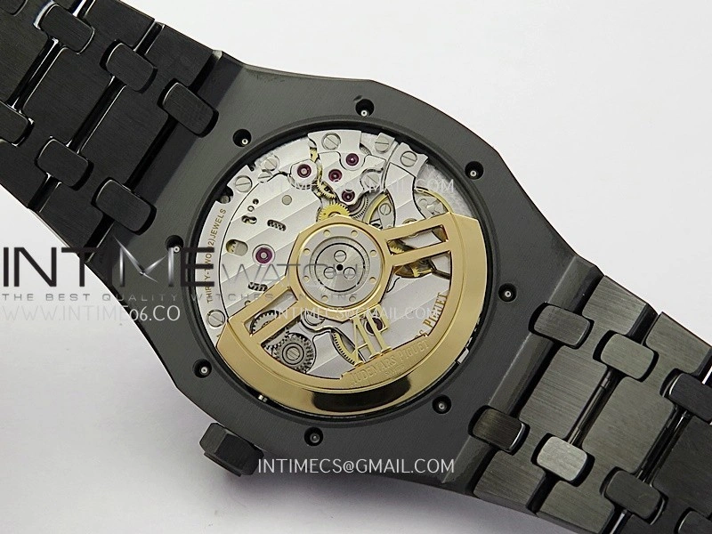 Royal Oak 15500 Black Ceramic APSF 1:1 Best Edition Black Dial on Black Ceramic Bracelet SA4302 Super Clone