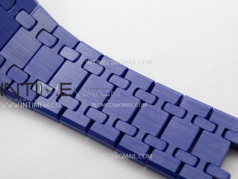 Royal Oak 15500 Blue Ceramic APSF 1:1 Best Edition Silver Dial On Blue Ceramic Bracelet SA4302 Super Clone