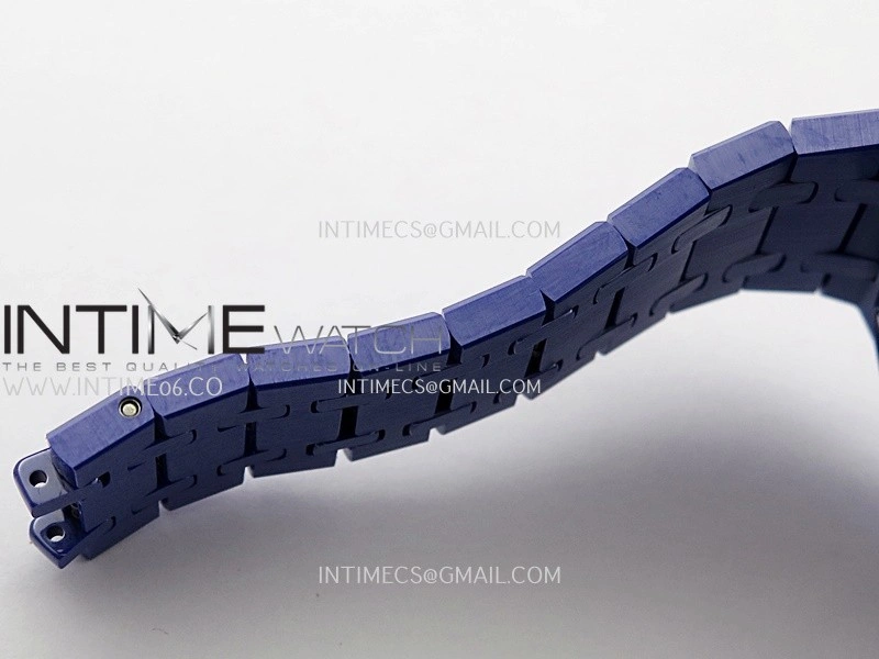 Royal Oak 15500 Blue Ceramic APSF 1:1 Best Edition Silver Dial On Blue Ceramic Bracelet SA4302 Super Clone