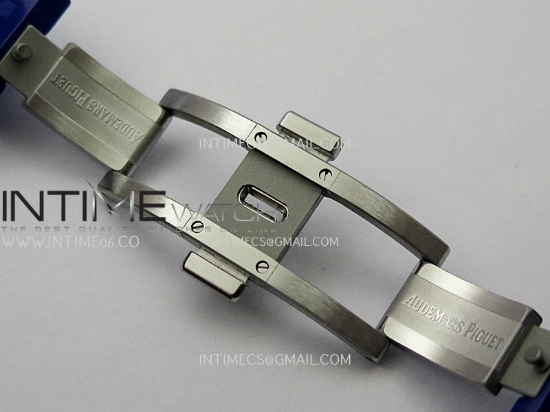 Royal Oak 15500 Blue Ceramic APSF 1:1 Best Edition Silver Dial On Blue Ceramic Bracelet SA4302 Super Clone