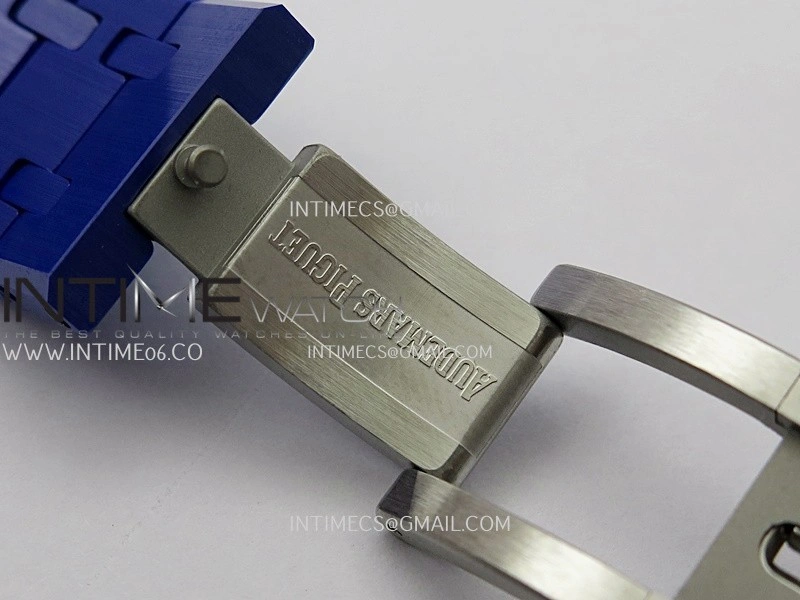 Royal Oak 15500 Blue Ceramic APSF 1:1 Best Edition Silver Dial On Blue Ceramic Bracelet SA4302 Super Clone