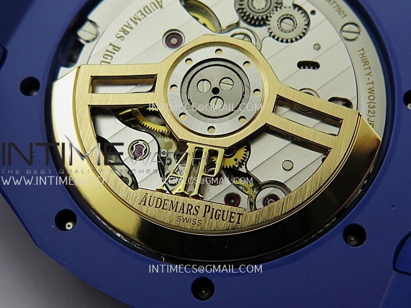 Royal Oak 15500 Blue Ceramic APSF 1:1 Best Edition Silver Dial On Blue Ceramic Bracelet SA4302 Super Clone