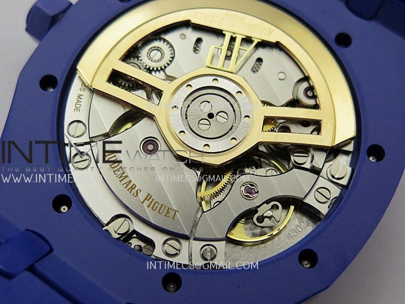 Royal Oak 15500 Blue Ceramic APSF 1:1 Best Edition Silver Dial On Blue Ceramic Bracelet SA4302 Super Clone