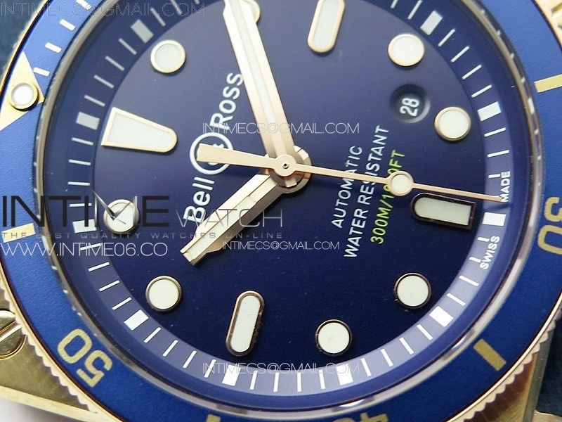 BR 03-92 Diver Ceramic Bezel Bronze B12 1:1 Best Edition Blue Dial on Blue Leather Strap MIYOTA 9015