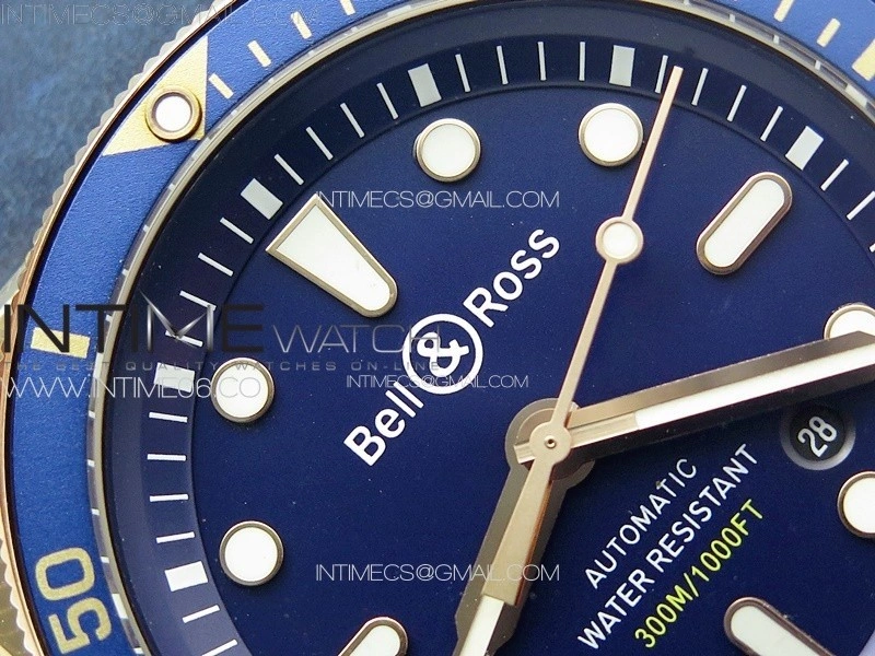 BR 03-92 Diver Ceramic Bezel Bronze B12 1:1 Best Edition Blue Dial on Blue Leather Strap MIYOTA 9015