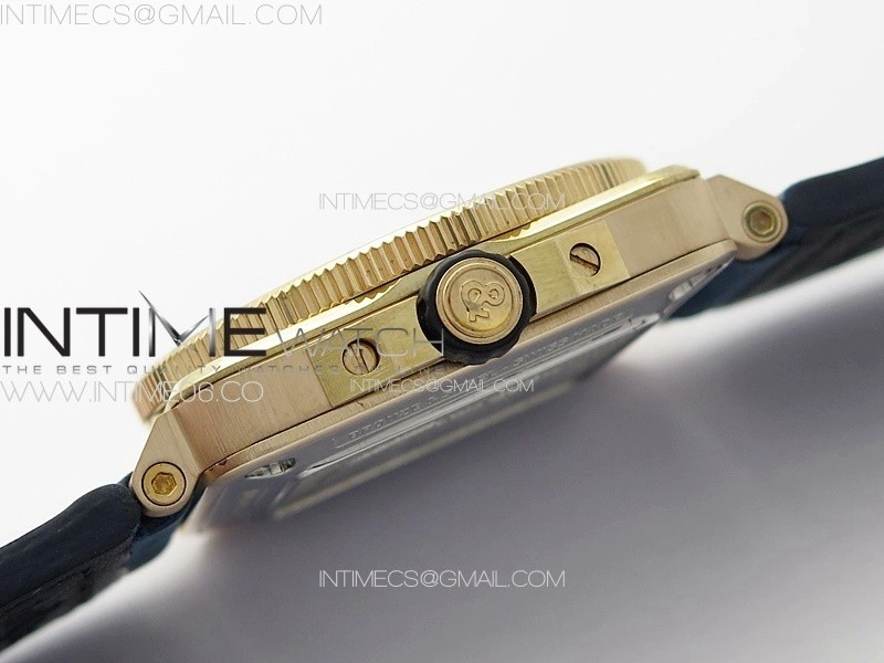 BR 03-92 Diver Ceramic Bezel Bronze B12 1:1 Best Edition Blue Dial on Blue Leather Strap MIYOTA 9015