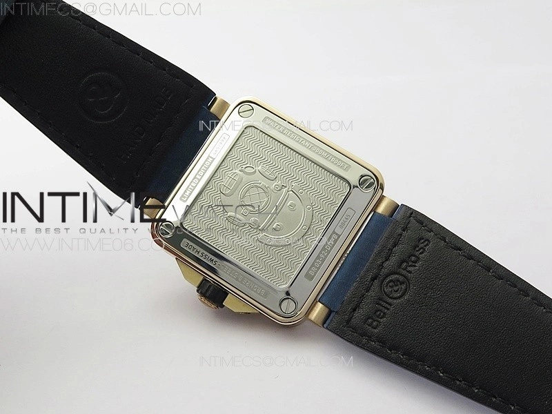 BR 03-92 Diver Ceramic Bezel Bronze B12 1:1 Best Edition Blue Dial on Blue Leather Strap MIYOTA 9015