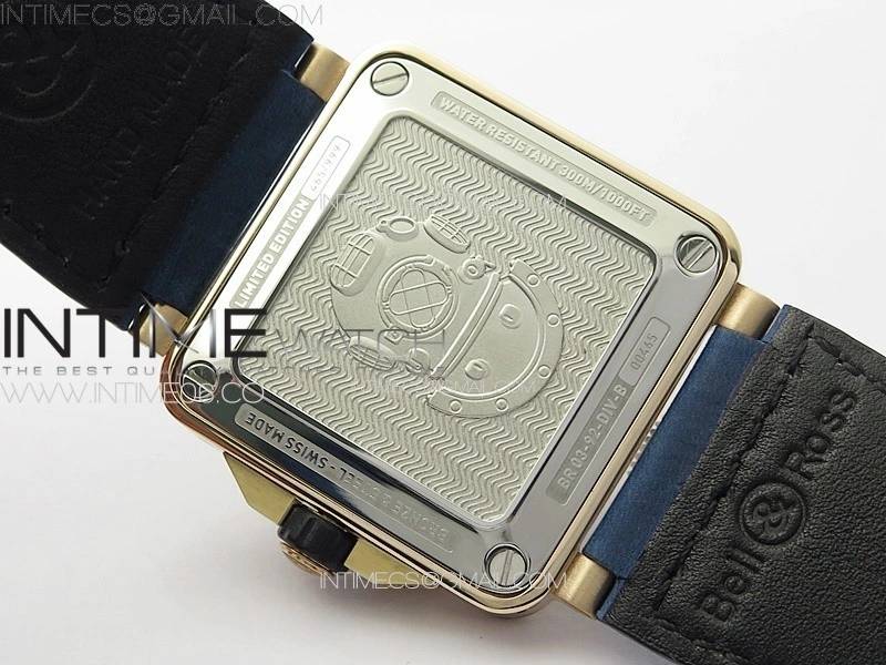 BR 03-92 Diver Ceramic Bezel Bronze B12 1:1 Best Edition Blue Dial on Blue Leather Strap MIYOTA 9015