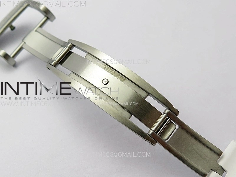 RM011 Titanium Case White Ceramic Bezel Chronograph KUF Best Edition Skeleton Dial on White Rubber Strap A7750