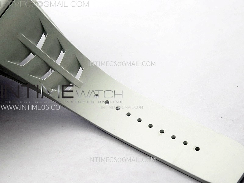 RM011 Titanium Case White Ceramic Bezel Chronograph KUF Best Edition Skeleton Dial on White Rubber Strap A7750