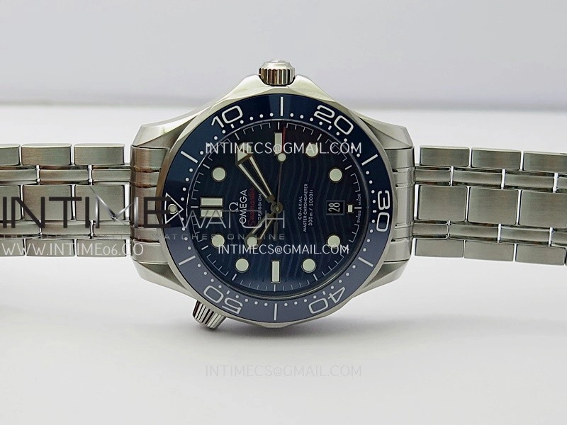 Seamaster Diver 300M Blue Ceramic Bezel V4 VSF 1:1 Best Edition Blue Dial On SS Bracelet Super Clone Asian 8800
