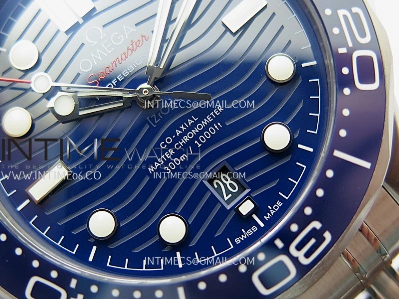 Seamaster Diver 300M Blue Ceramic Bezel V4 VSF 1:1 Best Edition Blue Dial On SS Bracelet Super Clone Asian 8800