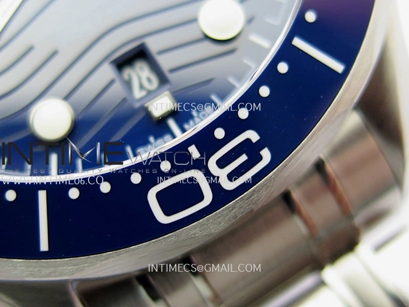 Seamaster Diver 300M Blue Ceramic Bezel V4 VSF 1:1 Best Edition Blue Dial On SS Bracelet Super Clone Asian 8800
