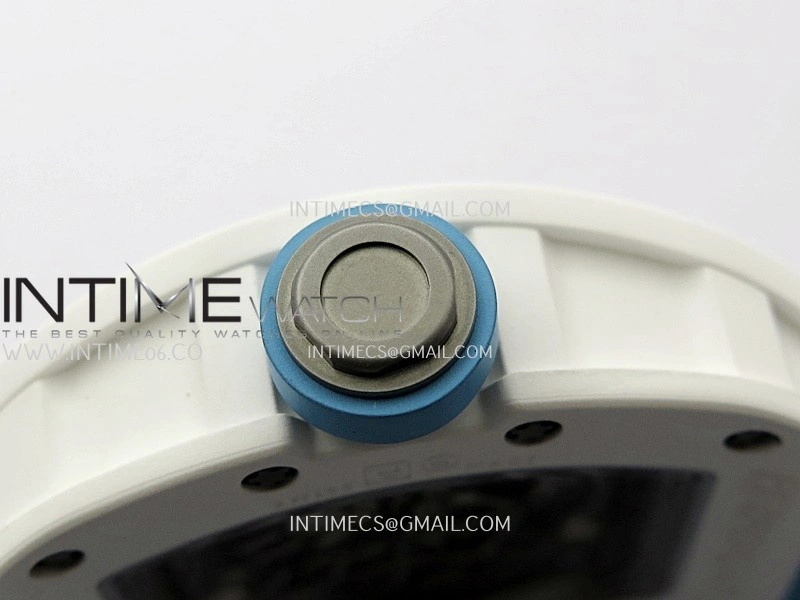 RM055 White Ceramic Blue Inner Bezel APSF 1:1 Best Edition On Blue Rubber Strap RMUL2 Super Clone