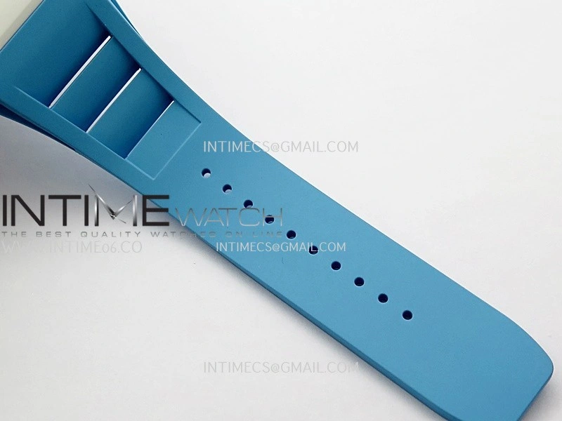 RM055 White Ceramic Blue Inner Bezel APSF 1:1 Best Edition On Blue Rubber Strap RMUL2 Super Clone