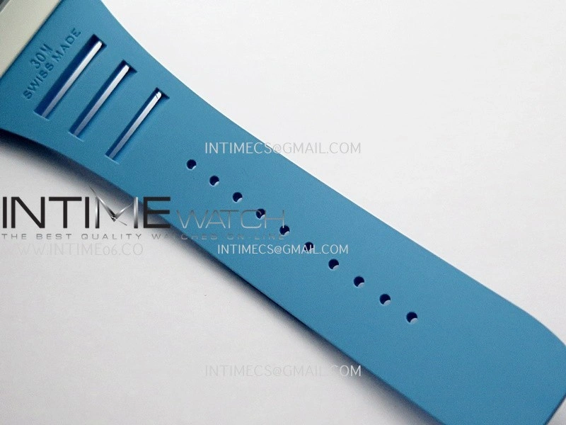 RM055 White Ceramic Blue Inner Bezel APSF 1:1 Best Edition On Blue Rubber Strap RMUL2 Super Clone