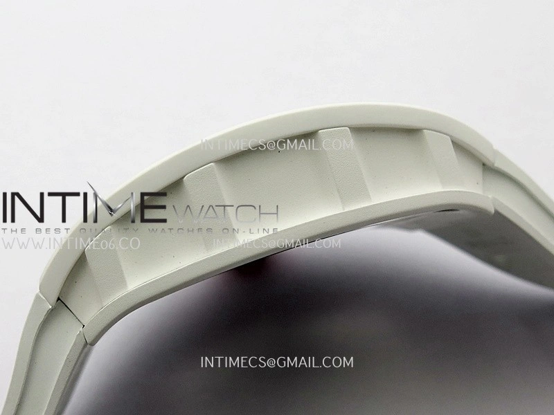 RM055 White Ceramic Red Inner Bezel APSF 1:1 Best Edition On White Rubber Strap RMUL2 Super Clone