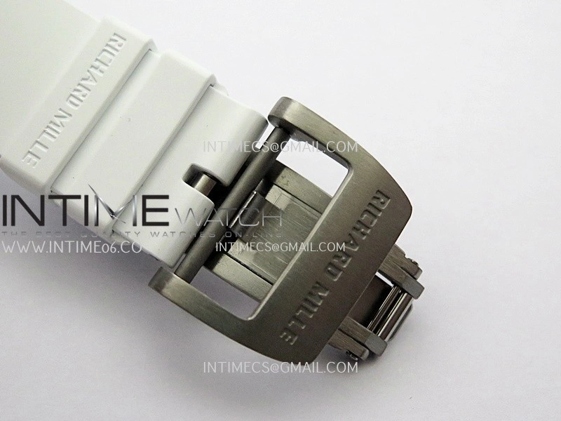 RM055 White Ceramic Red Inner Bezel APSF 1:1 Best Edition On White Rubber Strap RMUL2 Super Clone