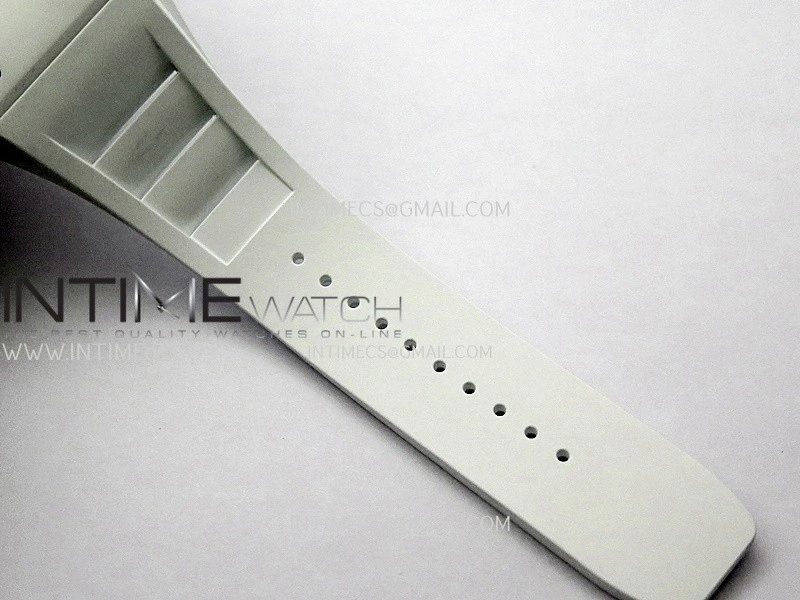 RM055 White Ceramic Red Inner Bezel APSF 1:1 Best Edition On White Rubber Strap RMUL2 Super Clone