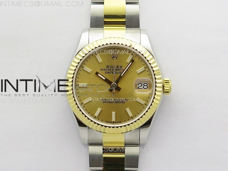 DateJust 31mm 178271 SS YG APSF Best Edition YG Dial Sticks Markers on Oyster Bracelet A2824