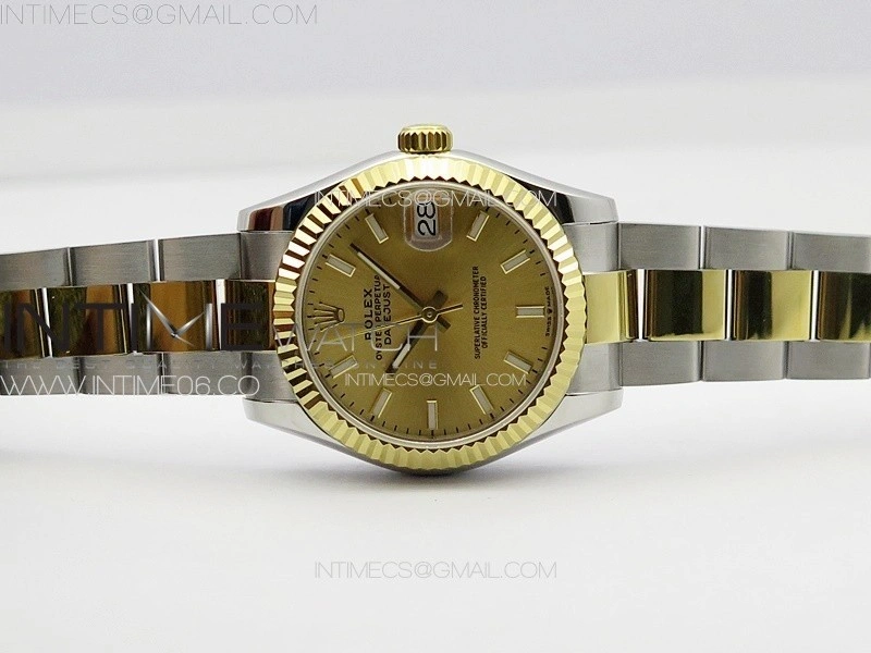 DateJust 31mm 178271 SS YG APSF Best Edition YG Dial Sticks Markers on Oyster Bracelet A2824
